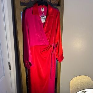 Elegant Red Wrap Dress